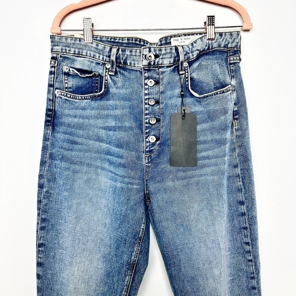 rag & bone NWT Nina High-Rise Button Fly Skinny Fit Denim Jeans Farrow Size 32 - Picture 4 of 10